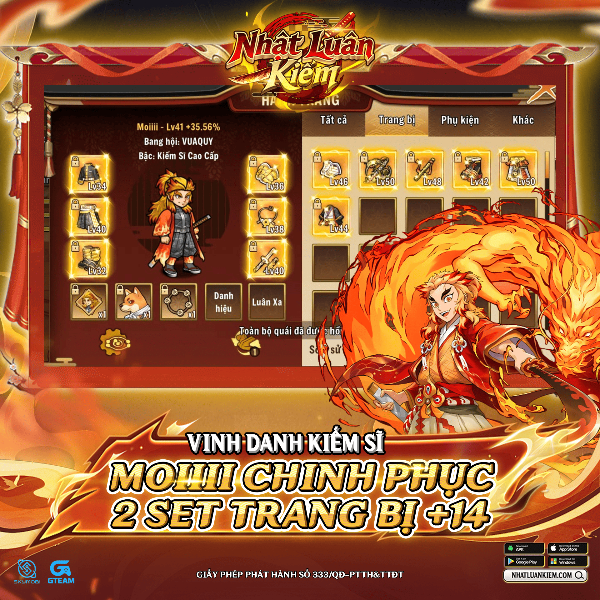 Vinh Danh Kiếm Sĩ Moiiii Chinh Phục 2 Set Trang Bị +14