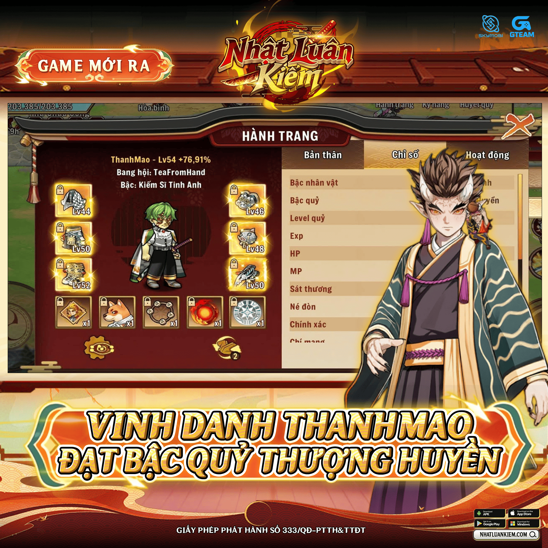Vinh Danh Kiếm Sĩ Thanhmao Đạt Bậc Huyết Quỷ Thượng Huyền