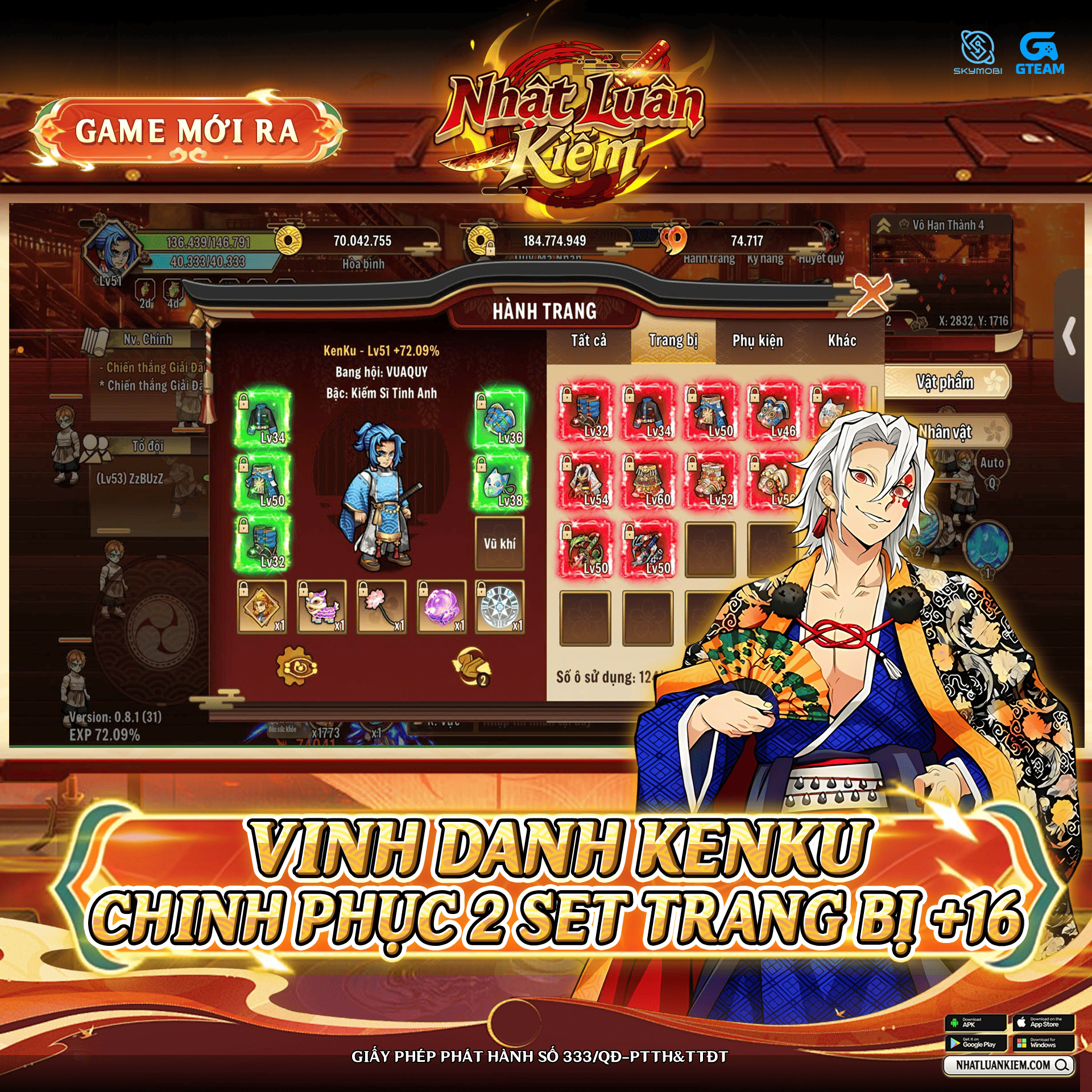 Vinh Danh Kenku Sở Hữu 2 Set Trang Bị +16