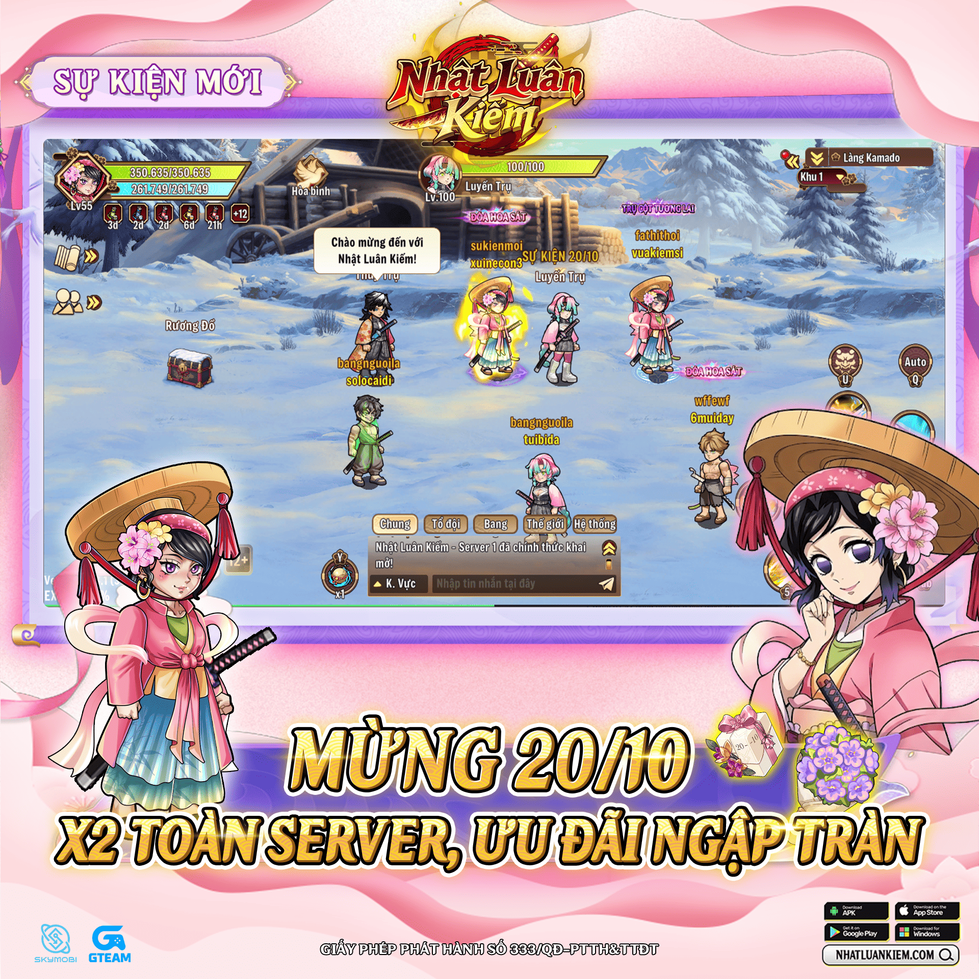 Mừng 20/10 X2 Toàn Server, Ưu Đãi Ngập Tràn